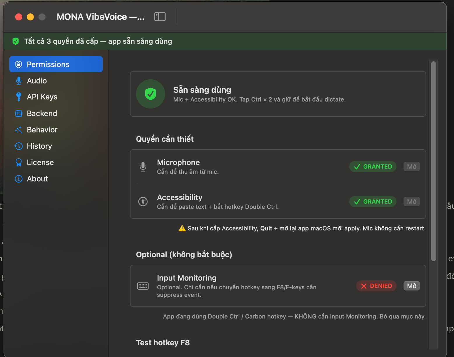 Settings → Permissions